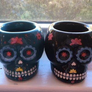 Blue and Black Trader Joe’s Candy Skull Vases